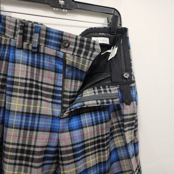 BE'ABLE Plaid Wool High-Waist Trouser Pants Womens 32 Made in Italy - Picture 13 of 16